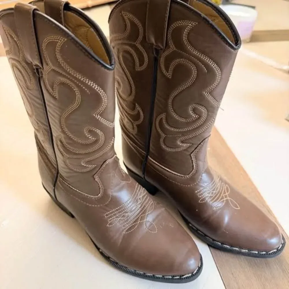 Flex Trail Brown Cowboy Boots Kids Youth Size 1